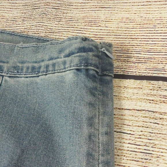 Forever 21 Plus Women Jeans High-Rise Ankle Wide Leg Light Denim Pants Side Zip - Picture 9 of 12